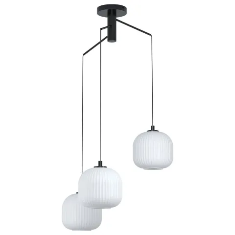 Suspensie Eglo Mantunalle 99368, E27 3X40W Ø620Mm, Sticla, Negru