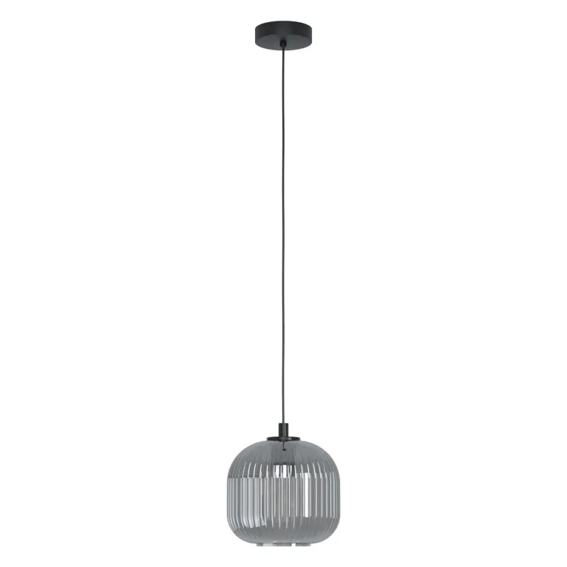 Pendul Eglo Mantunalle 1 99371, E27 1X40W Ø200Mm, Negru Transparent