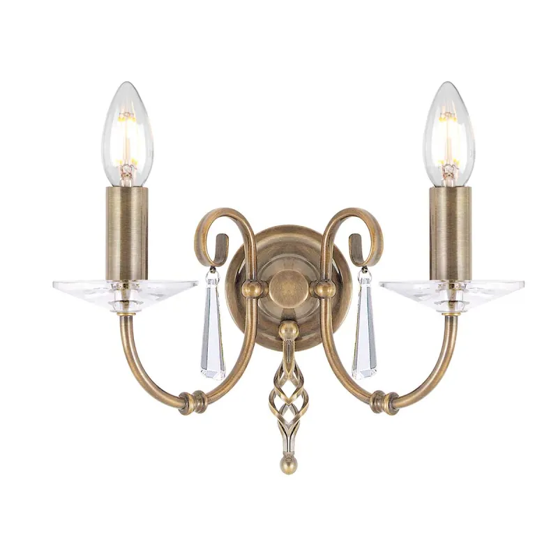 Aplica Aegean de la Elstead E14, Alama, Ag2-Aged-Brass, UK