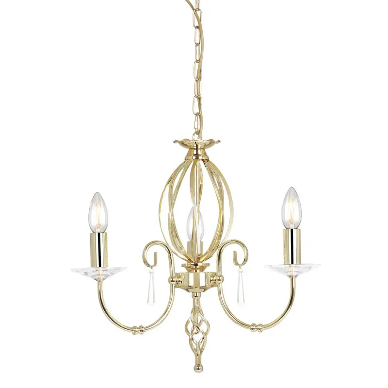 Candelabru Aegean de la Elstead E14, Auriu, Ag3-Pol-Brass, UK