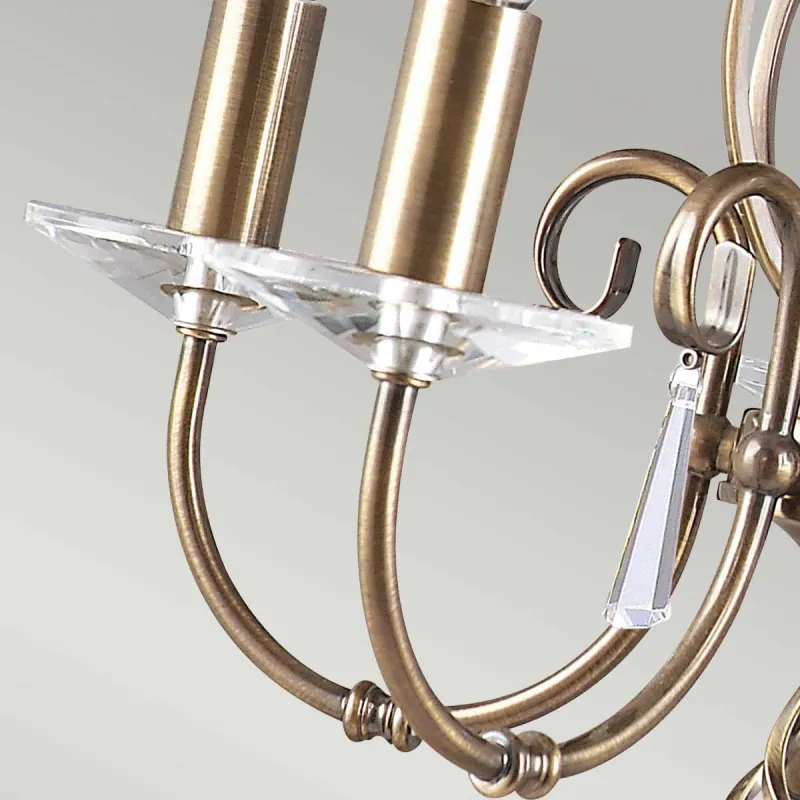 Candelabru Aegean de la Elstead E14, Alama, Ag5-Aged-Brass, UK