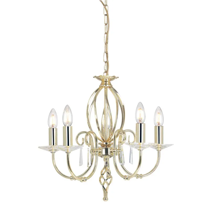 Candelabru Aegean de la Elstead E14, Auriu, Ag5-Pol-Brass, UK