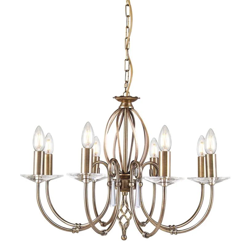 Candelabru Aegean de la Elstead E14, Alama, Ag8-Aged-Brass, UK