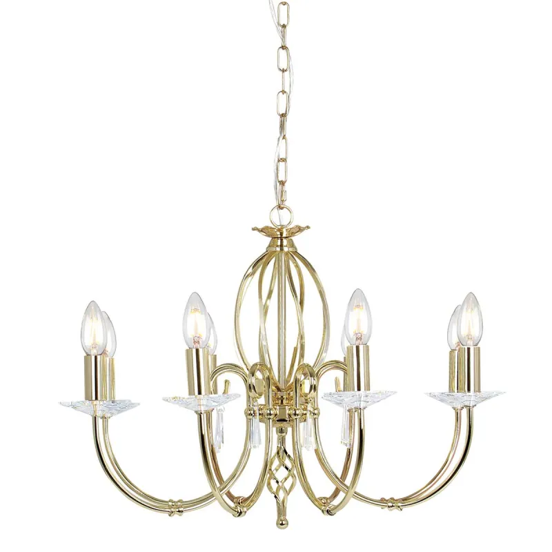 Candelabru Aegean de la Elstead E14, Auriu, Ag8-Pol-Brass, UK