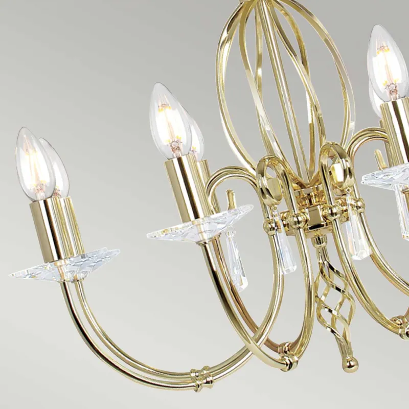 Candelabru Aegean de la Elstead E14, Auriu, Ag8-Pol-Brass, UK