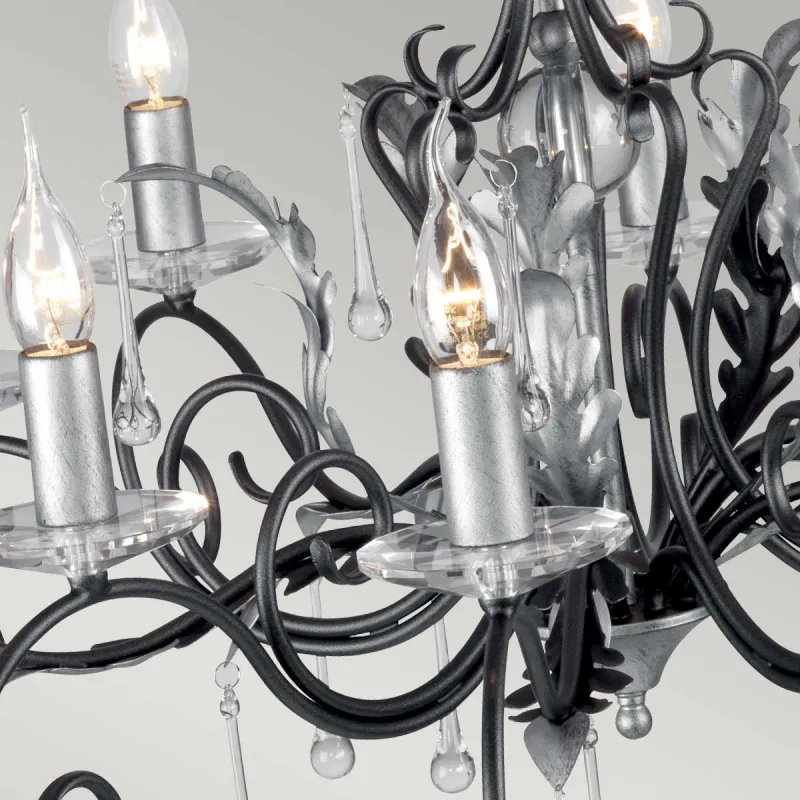 Candelabru Amarilli de la Elstead E14, Negru, Aml10-Blk-Silver, UK
