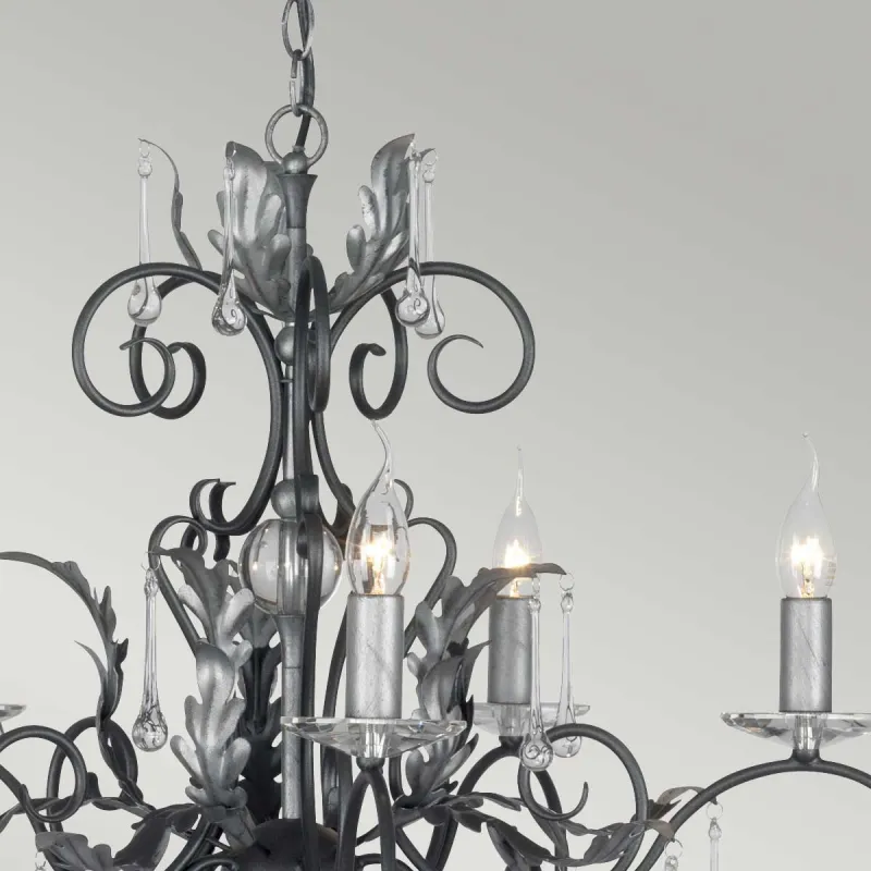 Candelabru Amarilli de la Elstead E14, Negru, Aml15-Blk-Silver, UK