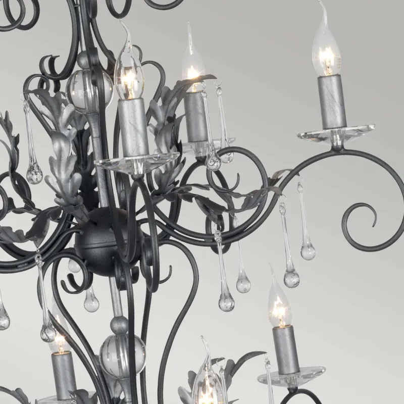 Candelabru Amarilli de la Elstead E14, Negru, Aml15-Blk-Silver, UK