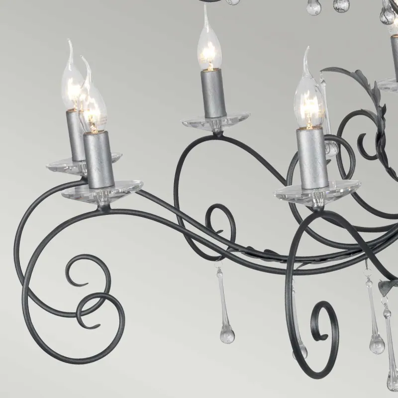 Candelabru Amarilli de la Elstead E14, Negru, Aml15-Blk-Silver, UK
