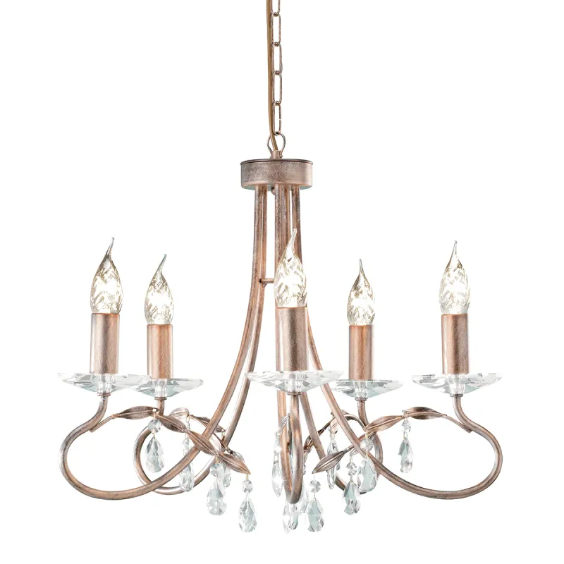 Candelabru Christina de la Elstead E14, Crem, Crt5-Silver-Gold, UK