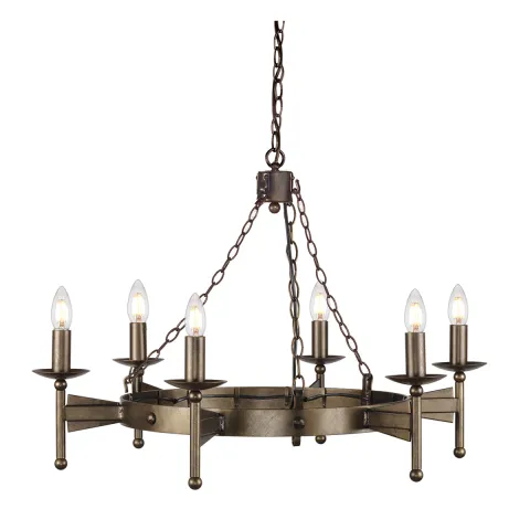 Candelabru Cromwell de la Elstead E14, Bronz, Cw6-Old-Brz, UK