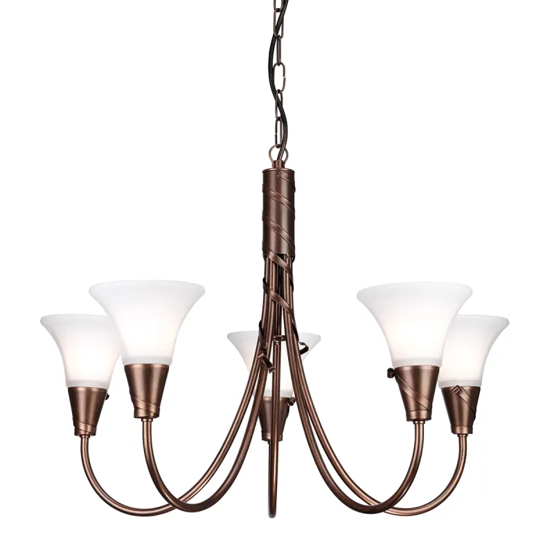 Candelabru Emily de la Elstead E14, Cupru, Em5-Copper, UK