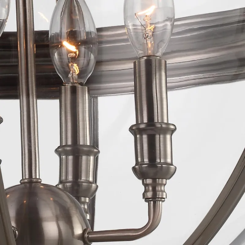 Candelabru Adams Feiss de la Elstead E14, Nickel, Fe-Adams-4P-Anl, UK