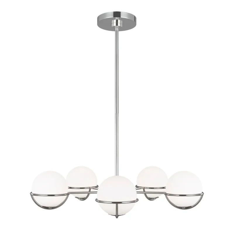 Candelabru Apollo Feiss de la Elstead G9, Nichel, Fe-Apollo5-Pn, UK