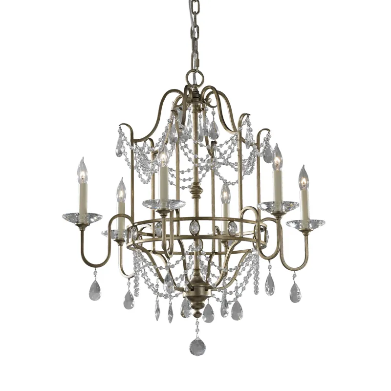 Candelabru Gianna Feiss de la Elstead E14, Argintiu, Fe-Gianna6, UK