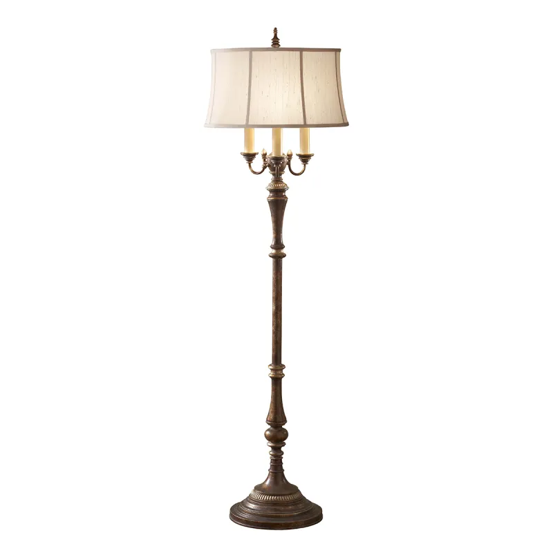 Lampadar Gibson Feiss de la Elstead E27, Stejar, Fe-Gibson-Fl, UK