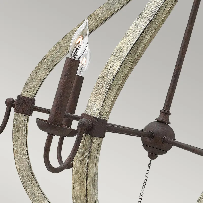 Candelabru Middlefield Hinkley de la Elstead E14, Ruginiu, Hk-Middlefield6, UK