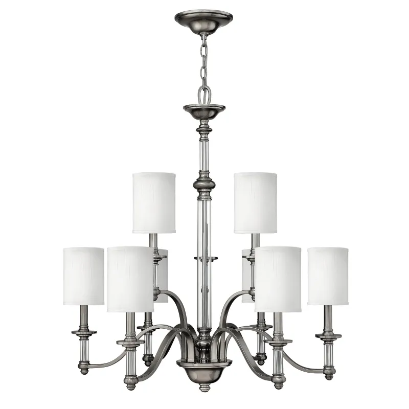 Candelabru Sussex Hinkley de la Elstead E14, Nichel, Hk-Sussex9, UK