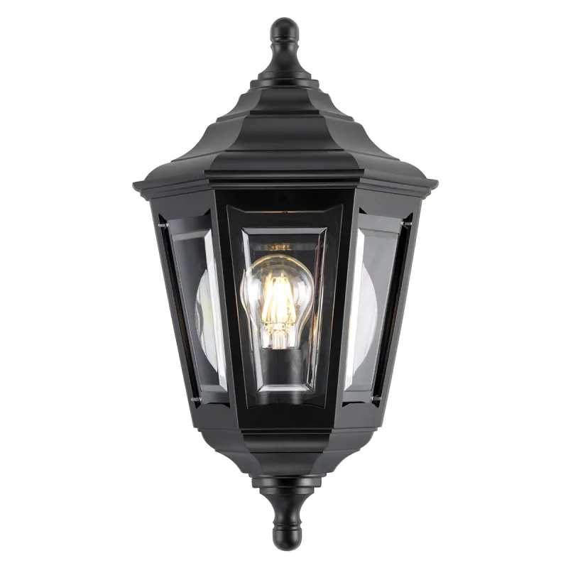 Aplica Exterior Kinsale de la Elstead E27, Negru, Kinsale-Flush, UK