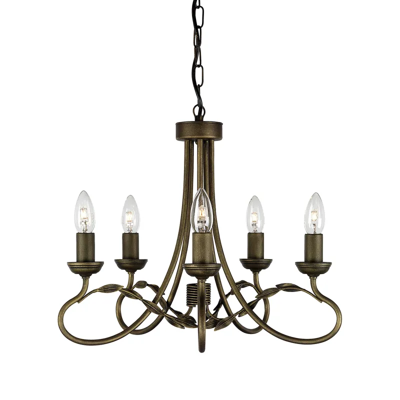 Candelabru Olivia de la Elstead E14, Auriu, Ov5-Blk-Gold, UK