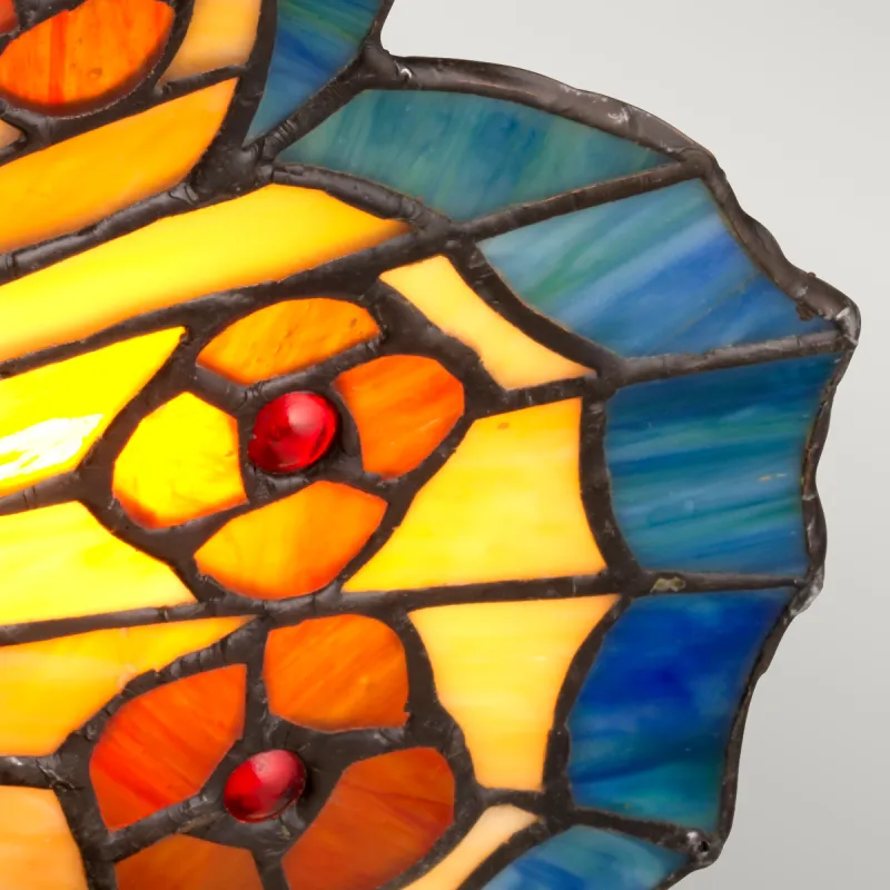 Veioza Tiffany Animal Lamps Quoizel de la Elstead G9, Multicolor, Qz-Obutterfly-Tl, UK