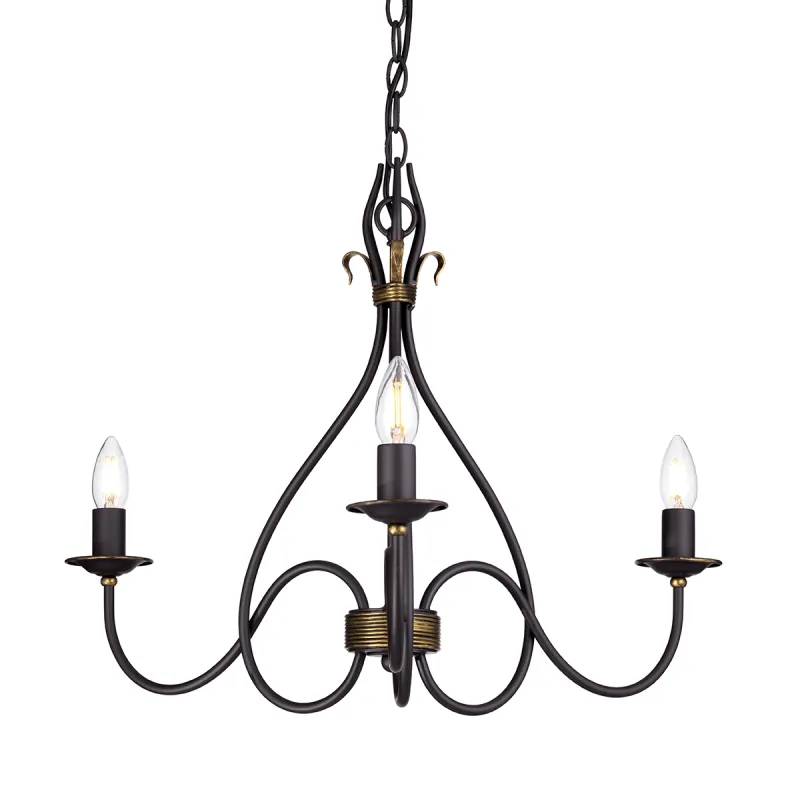 Candelabru Windermere de la Elstead E14, Auriu, Wm3, UK