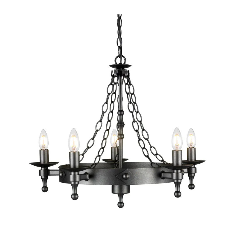 Candelabru Warwick de la Elstead E14, Negru, Wr5-Graphite, UK