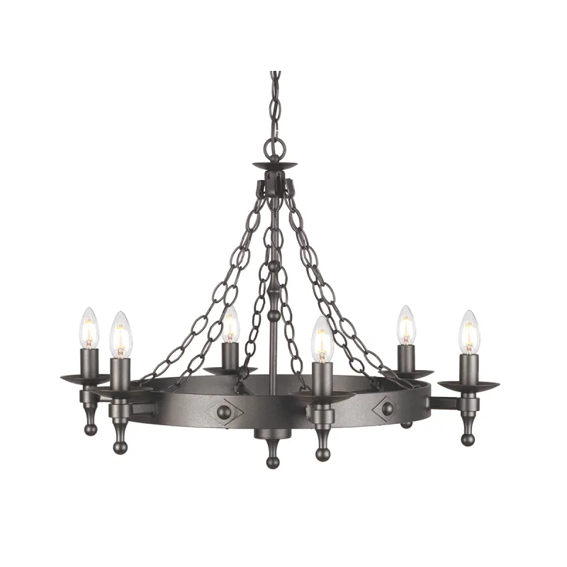 Candelabru Warwick de la Elstead E14, Negru, Wr6-Graphite, UK