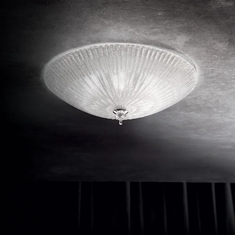 Plafoniera Ideal Lux Shell Pl3 Trasparente E27, Crom, 008608, Italia