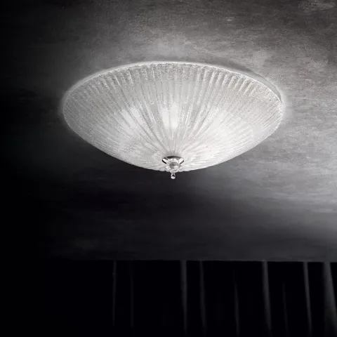 Plafoniera Ideal Lux Shell Pl4 Trasparente E27, Crom, 008615, Italia