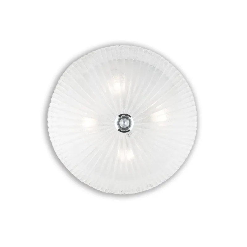 Plafoniera Ideal Lux Shell Pl4 Trasparente E27, Crom, 008615, Italia
