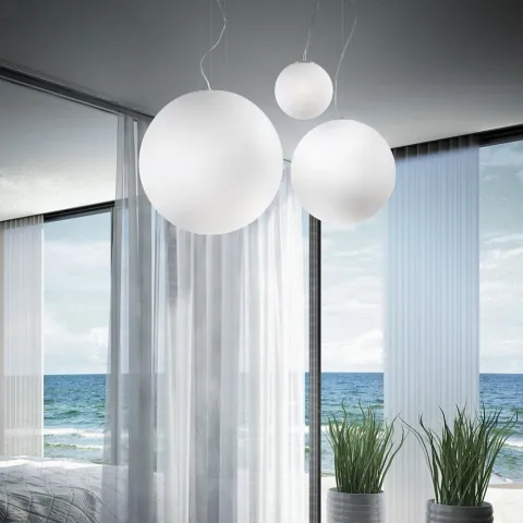 Pendul Ideal Lux Mapa Bianco Sp1 D30 E27, Alb, 009087, Italia