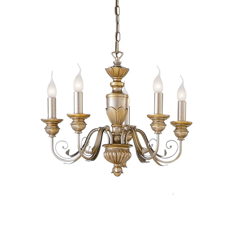 Candelabru Ideal Lux Firenze Sp5 Oro Antico E14, Auriu, 020822, Italia