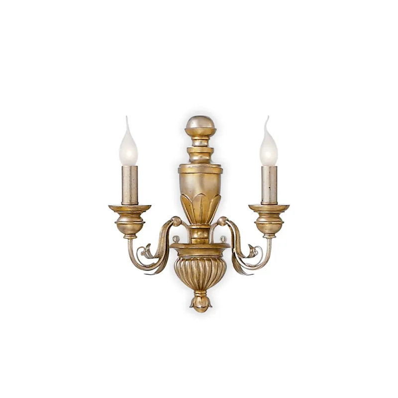 Aplica Ideal Lux Firenze Ap2 Oro Antico E14, Auriu, 020846, Italia