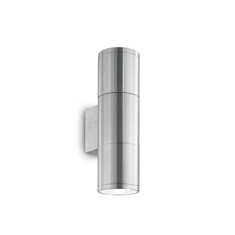 Aplica Exterior Ideal Lux Gun Ap2 Small Alluminio Gu10, Argintiu, 033013, Italia