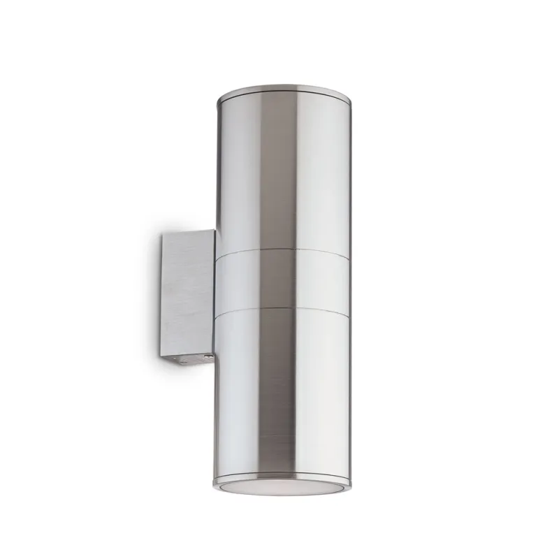 Aplica Exterior Ideal Lux Gun Ap2 Big Alluminio E27, Argintiu, 033020, Italia