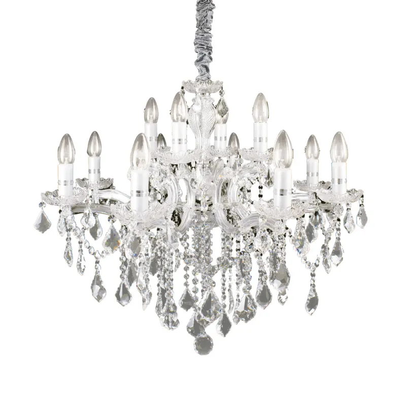 Candelabru Ideal Lux Florian Sp12 Cromo E14, Crom, 035604, Italia