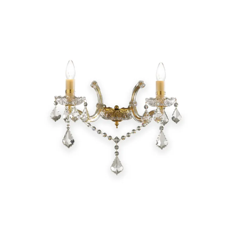 Aplica Ideal Lux Florian Ap2 Oro E14, Auriu, 035659, Italia