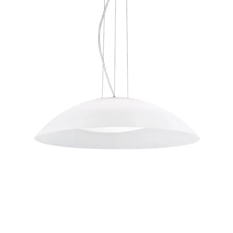 Suspensie Ideal Lux Lena Sp3 D64 Bianco E27, Crom, 035727, Italia