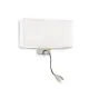 Aplica Ideal Lux Hotel Ap2 Bianco E27/Led, Crom, 035949, Italia