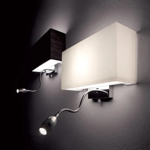 Aplica Ideal Lux Hotel Ap2 Nero E27/Led, Crom, 035956, Italia
