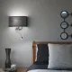 Aplica Ideal Lux Hotel Ap2 Nero E27/Led, Crom, 035956, Italia
