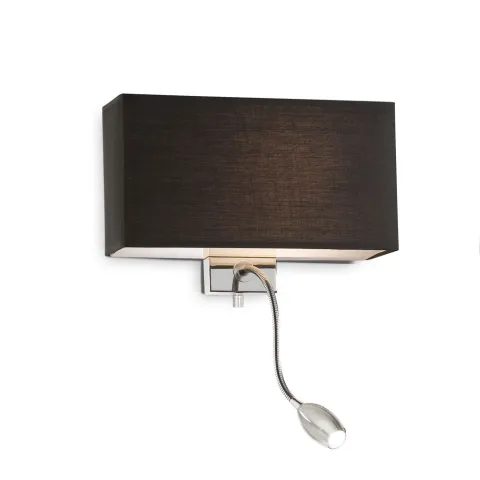 Aplica Ideal Lux Hotel Ap2 Nero E27/Led, Crom, 035956, Italia
