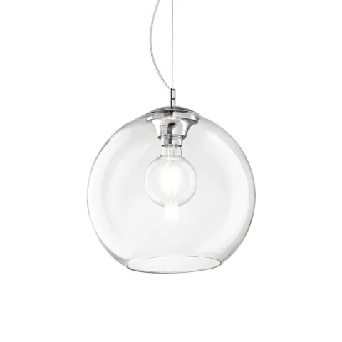Pendul Ideal Lux Nemo Sp1 D40 Trasparente E27, Argintiu, 052816, Italia