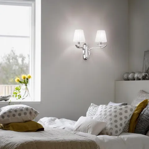 Aplica Ideal Lux Pegaso Ap2 Bianco E14, Argintiu, 059211, Italia