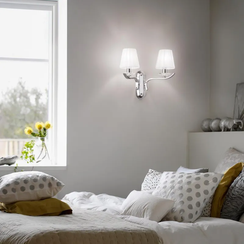 Aplica Ideal Lux Pegaso Ap2 Bianco E14, Argintiu, 059211, Italia