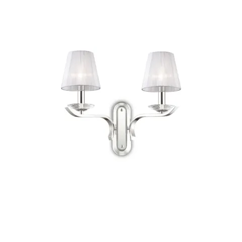 Aplica Ideal Lux Pegaso Ap2 Bianco E14, Argintiu, 059211, Italia