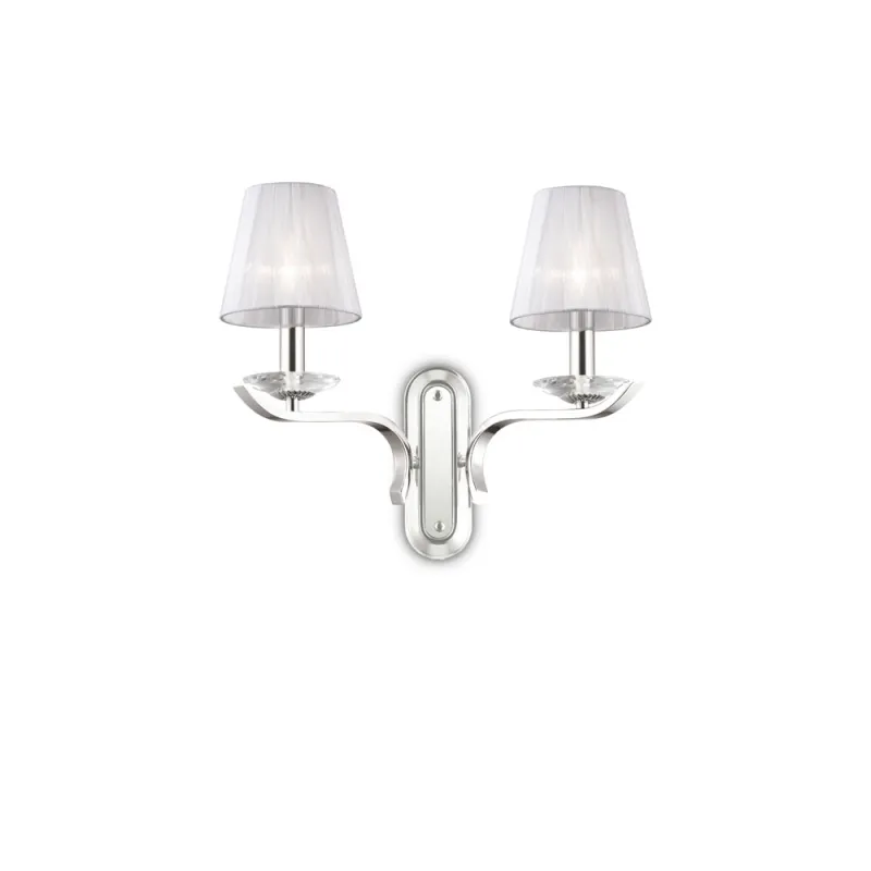 Aplica Ideal Lux Pegaso Ap2 Bianco E14, Argintiu, 059211, Italia