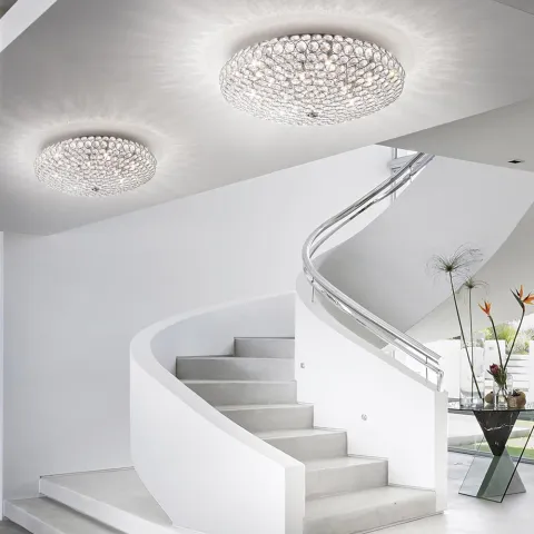 Lustra Plafon Ideal Lux King Pl9 Cromo G9, Argintiu, 073255, Italia