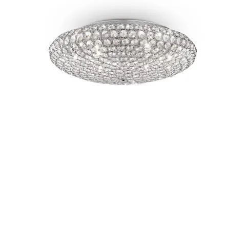 Lustra Plafon Ideal Lux King Pl9 Cromo G9, Argintiu, 073255, Italia